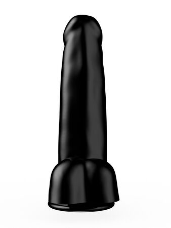 Фаллоимитатор чёрного цвета на присоске - 16,5 см.